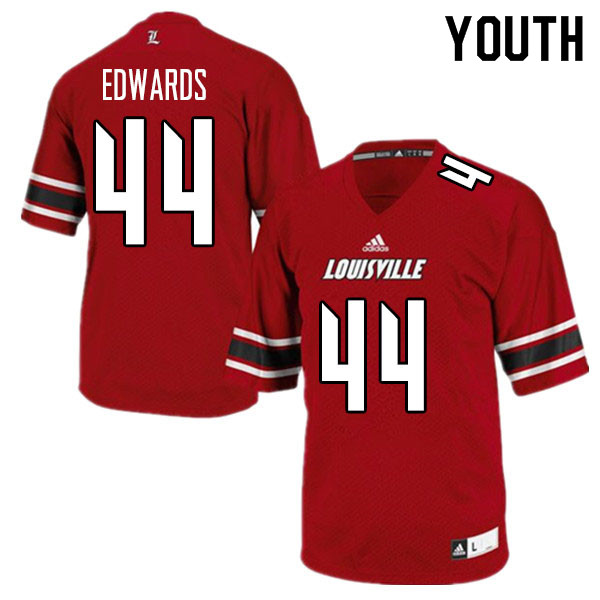Youth #44 Zach Edwards Louisville Cardinals College Football Jerseys Sale-Red - Click Image to Close